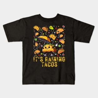 It's Raining Tacos Funny Taco cinco de mayo kids boys girls Kids T-Shirt